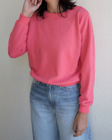 Crux Cropped Sweatshirt, Sunset Coral