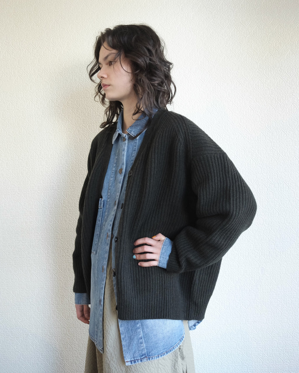 Pause Cardigan, Darkest Green