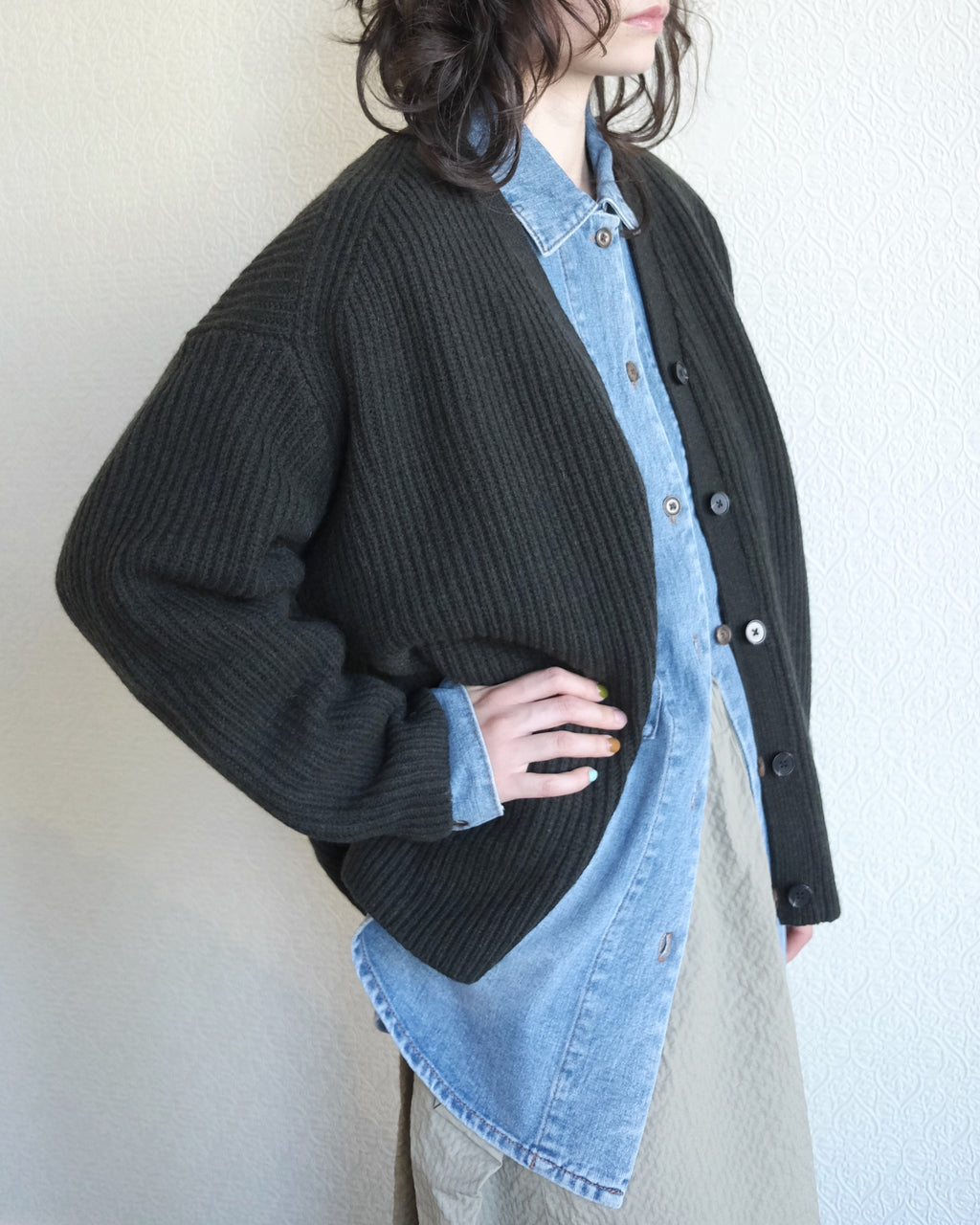 Pause Cardigan, Darkest Green