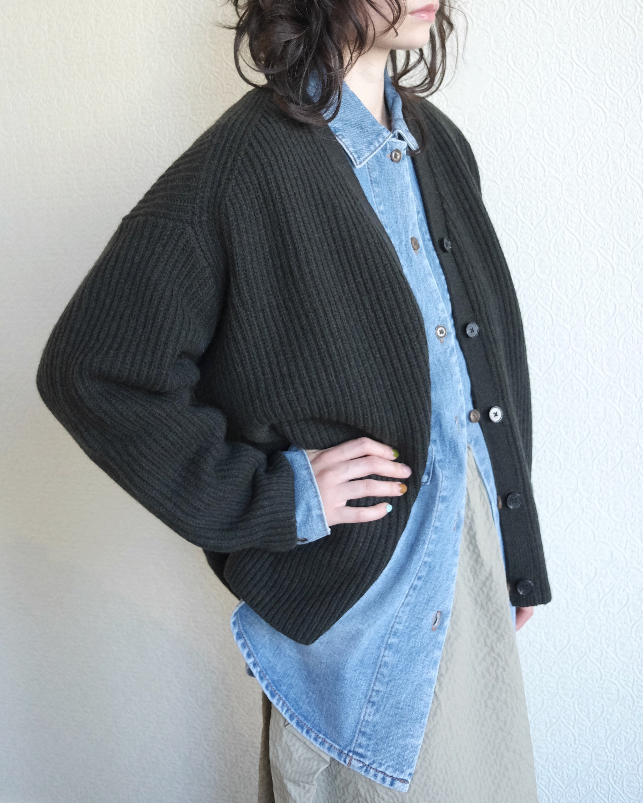 Pause Cardigan, Darkest Green