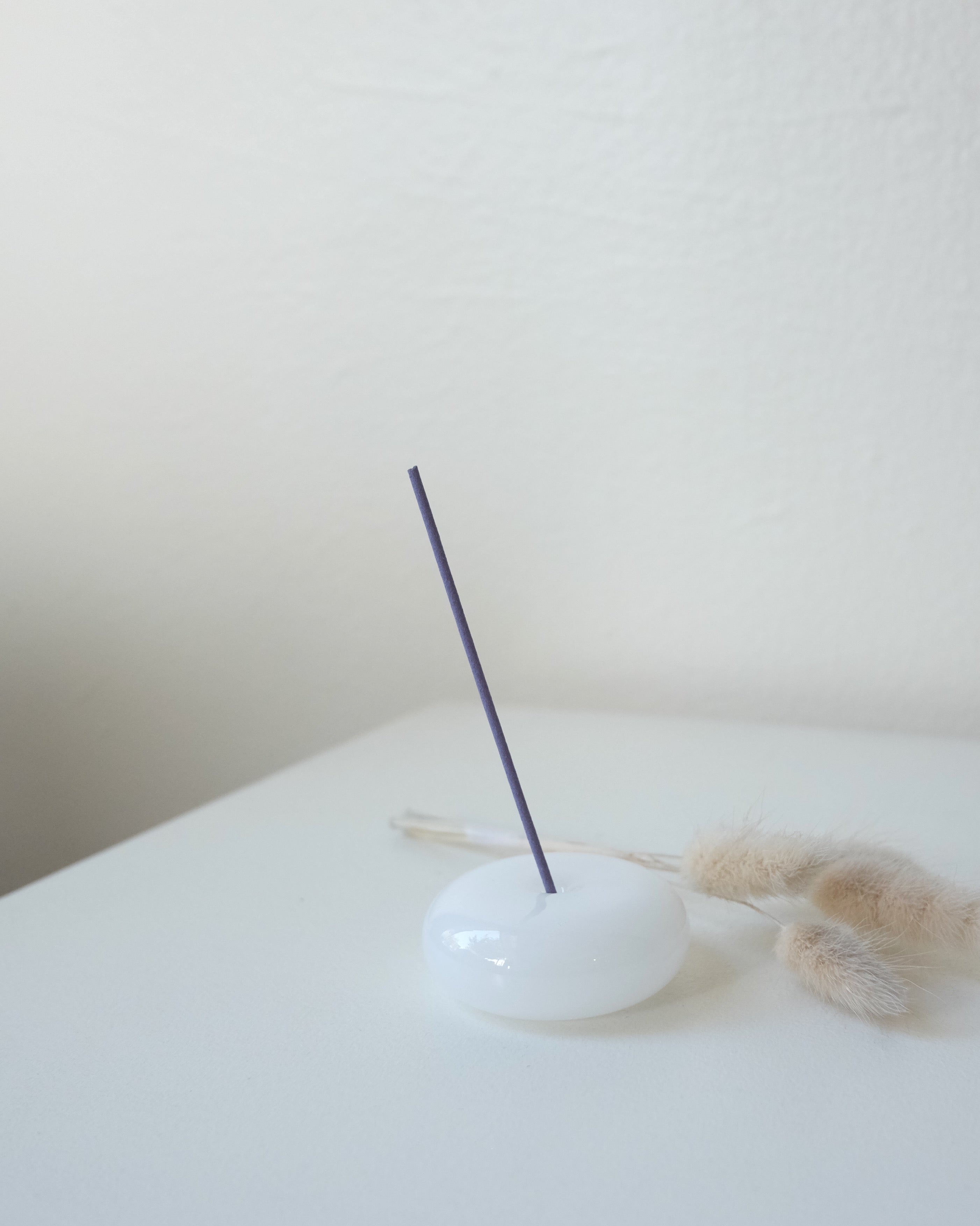 Pebble Incense Holder, Opaque White