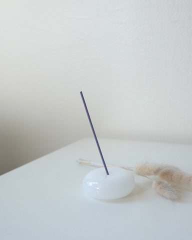 Pebble Incense Holder, Opaque White