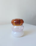 Petite Pauline Candle Holder, Amber Pink White