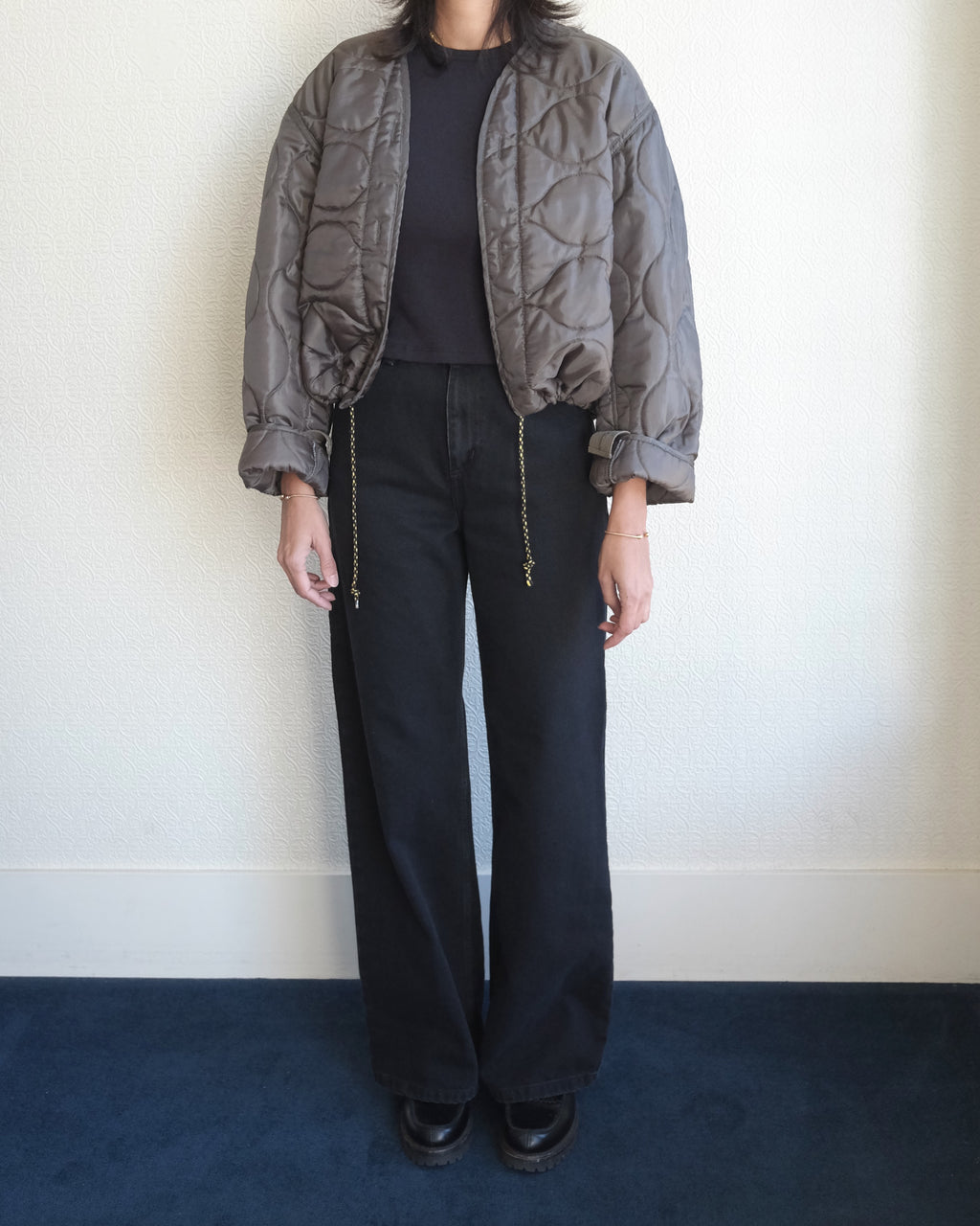 Cropped Military Liner, Olive