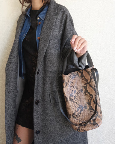 Balestriere Tote, Latte Snake Print