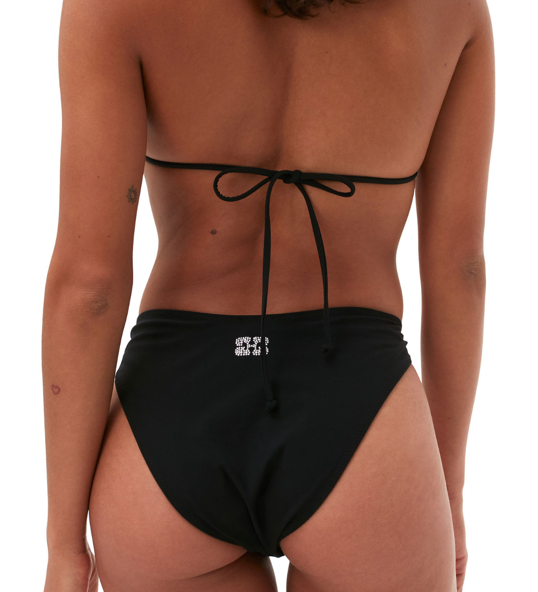 Matte Low Rise Wave Bikini Bottoms, Black