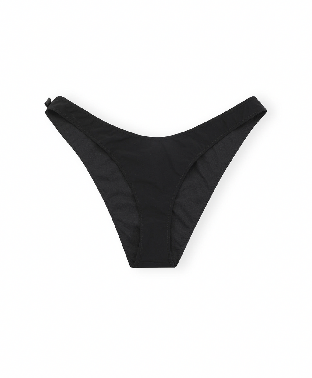Matte Low Rise Wave Bikini Bottoms, Black