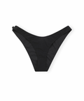 Matte Low Rise Wave Bikini Bottoms, Black