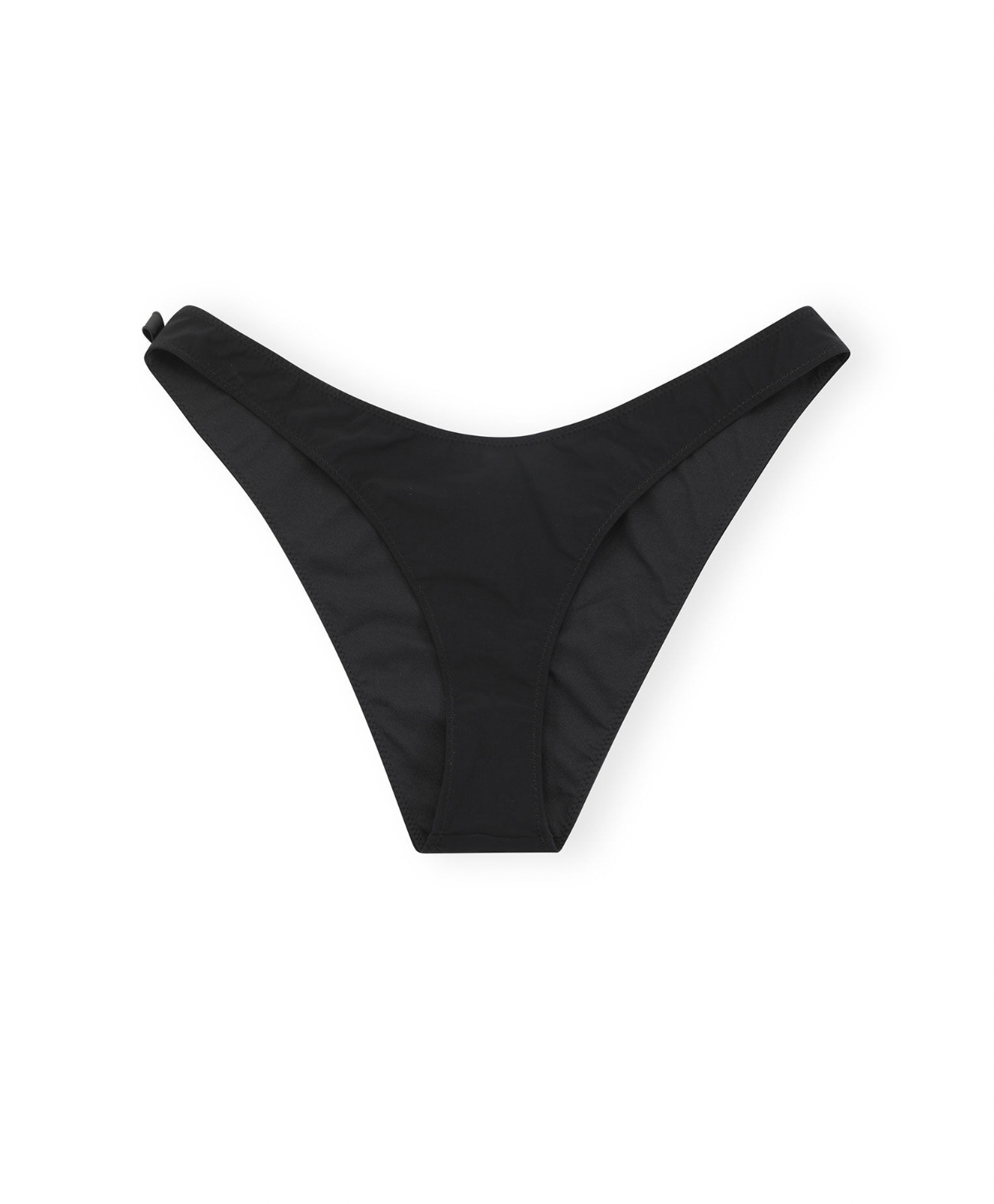 Matte Low Rise Wave Bikini Bottoms, Black
