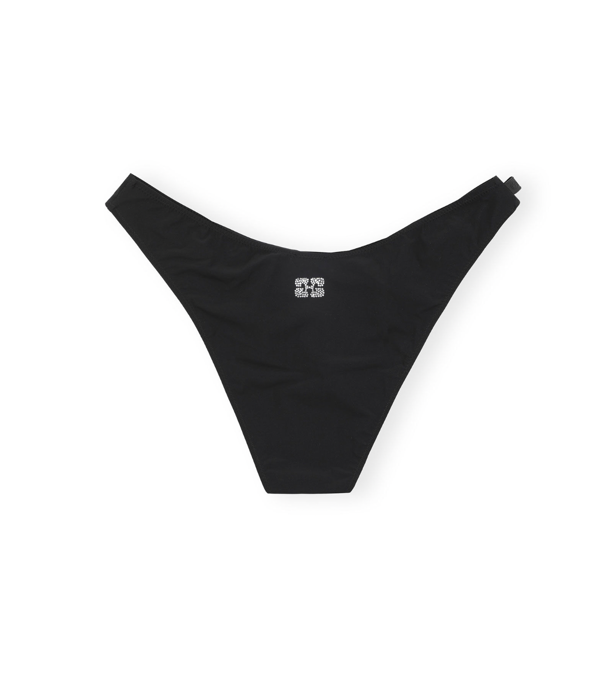 Matte Low Rise Wave Bikini Bottoms, Black