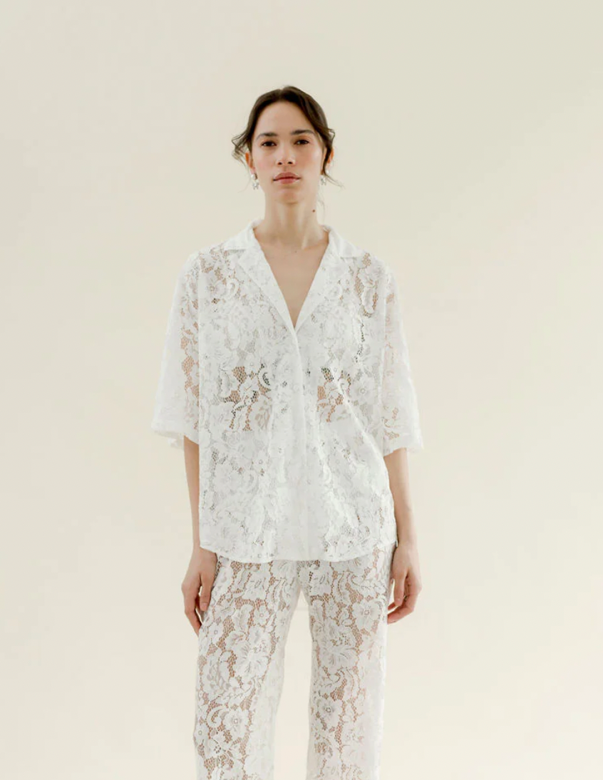 Romeo Top, Lanai White Lace