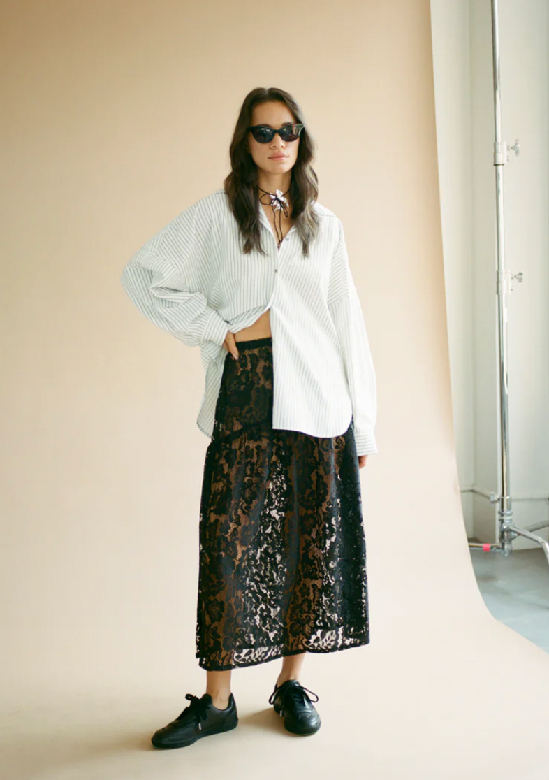 Field Skirt, Black Lanai Lace