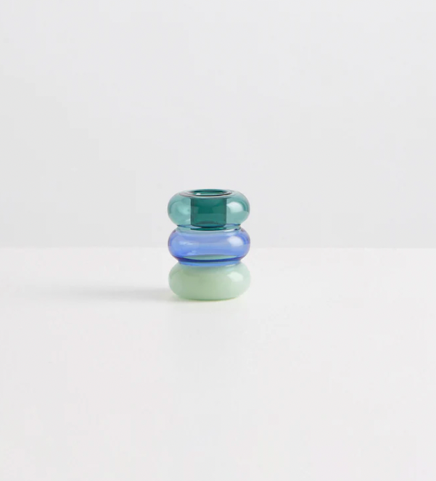 Petite Pauline Candle Holder, Teal Azure Mint