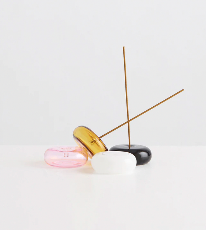 Pebble Incense Holder, Opaque White