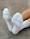 Girlfriend Short Socks, Bright Grey