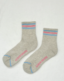 Girlfriend Short Socks, Bright Grey