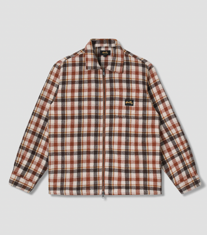 Zip Shirt, Tan Plaid