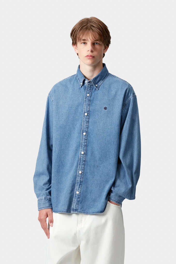 Lucas Shirt, Blue Stone Washed
