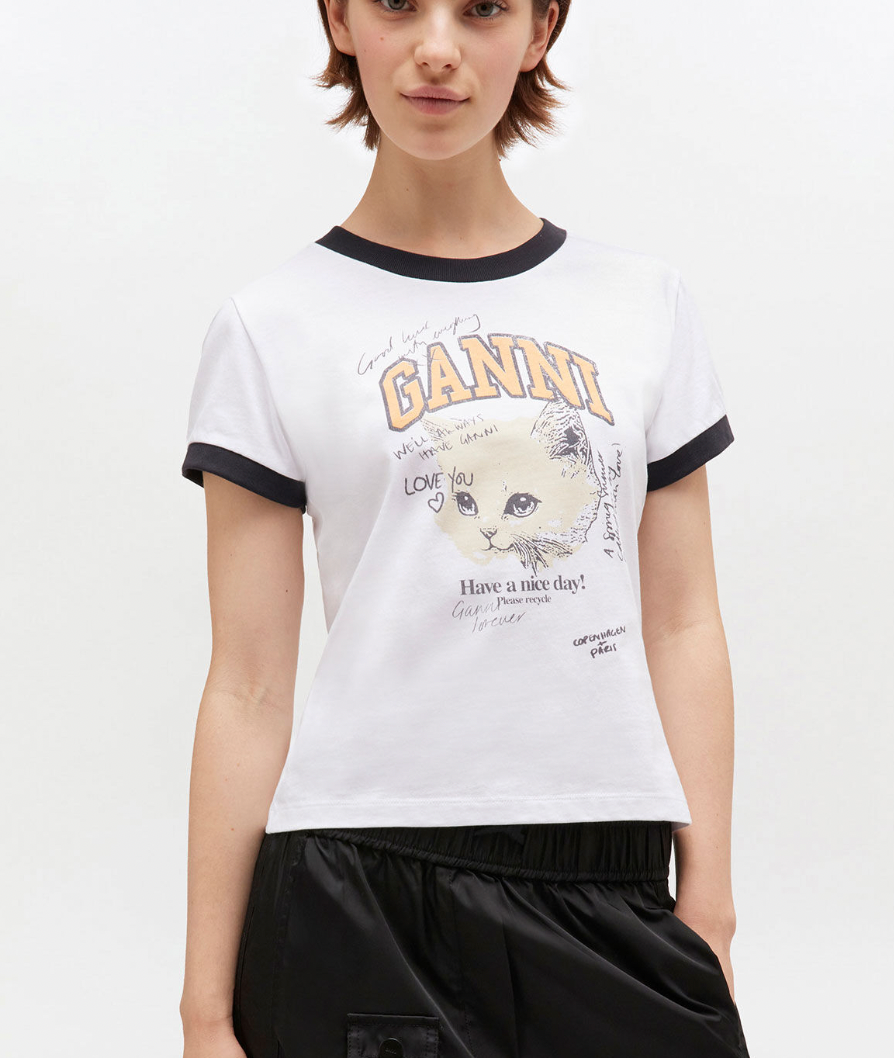 Cropped Kitty Tee, Short Sleeve