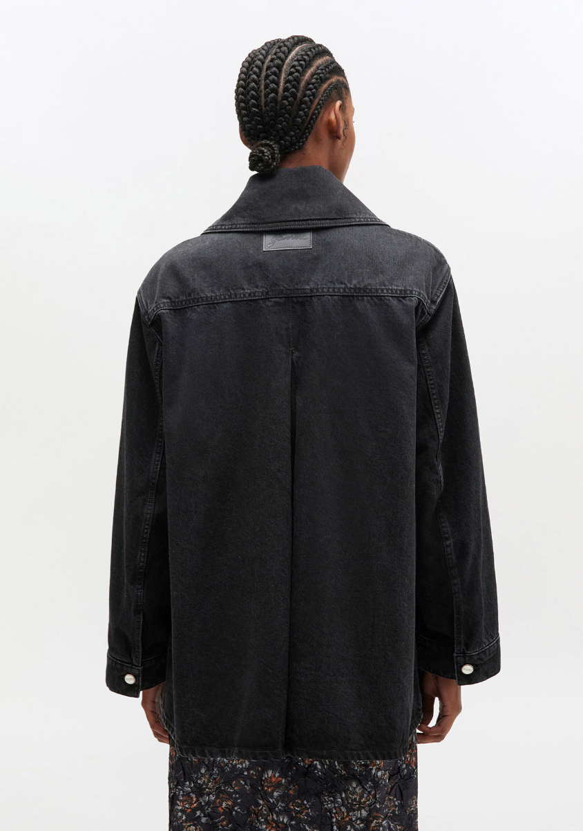 Washed Denim Jacket, Black