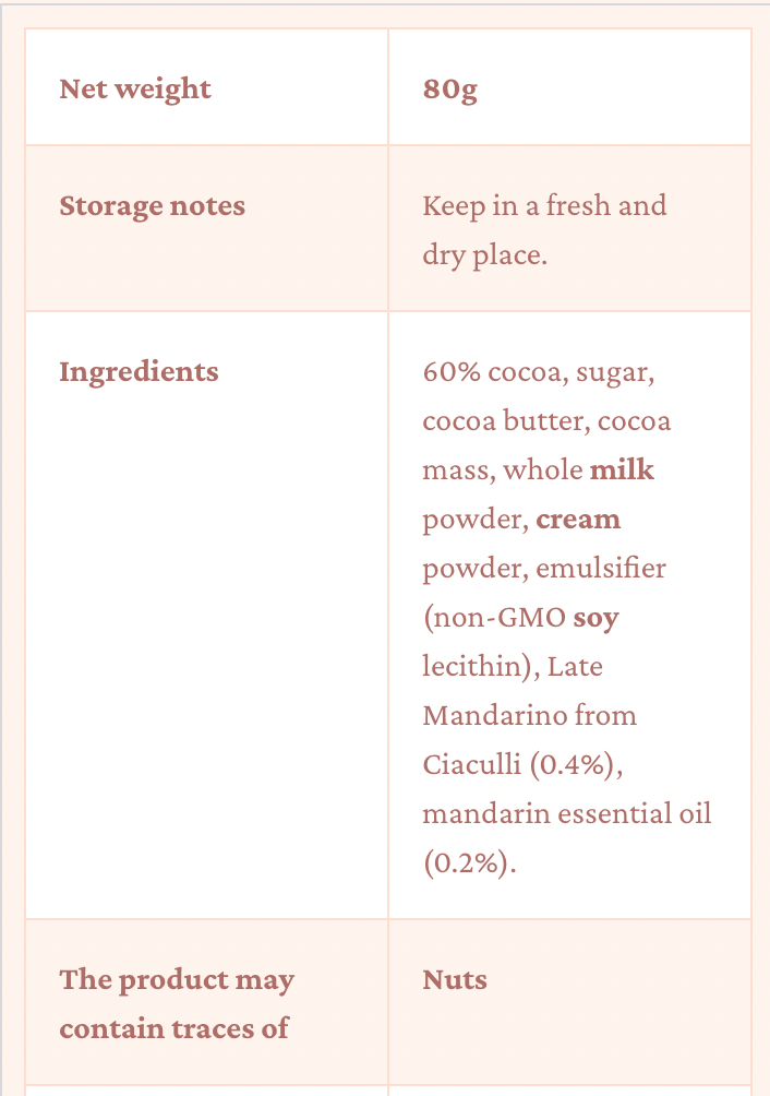 Lavoratti Chocolate Bar, Mandarin Dark Chocolate
