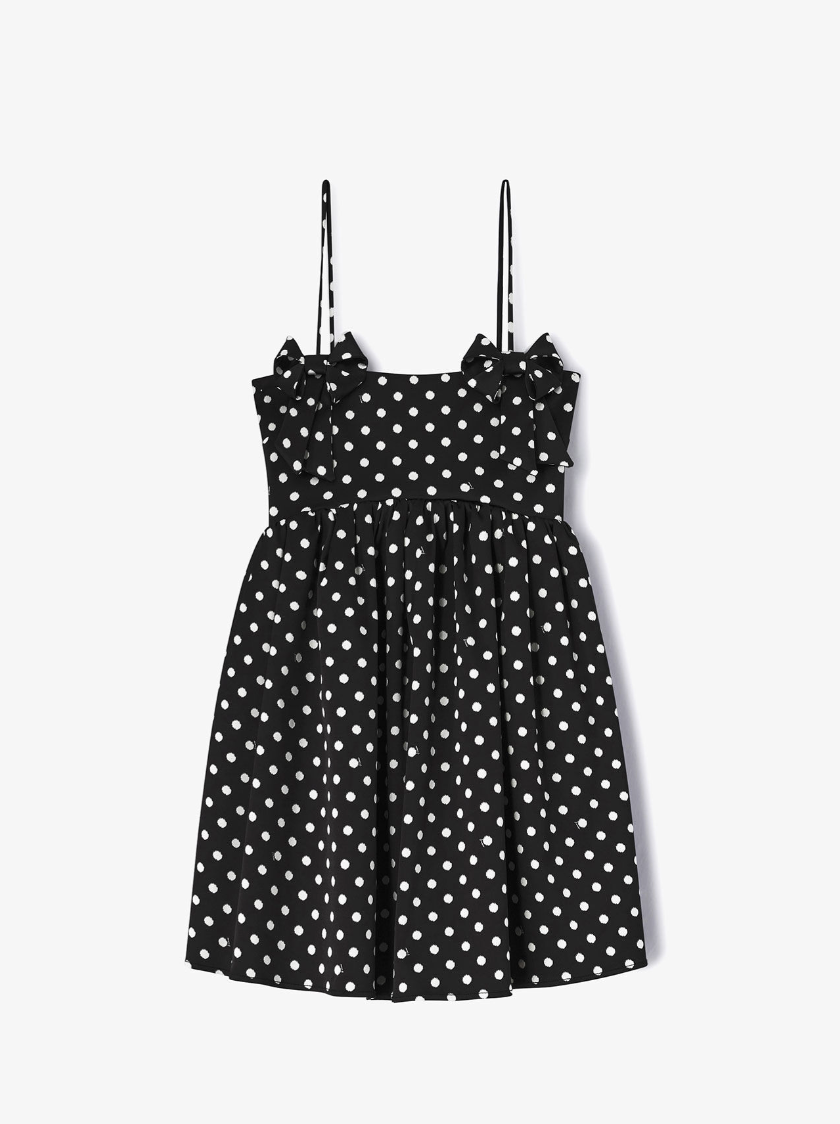 Satin Mini Dress, Polka Dots
