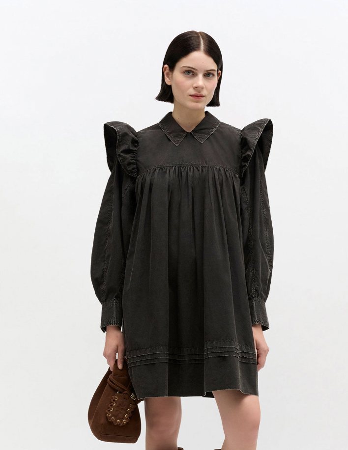 Black Washed Shirt Dress
