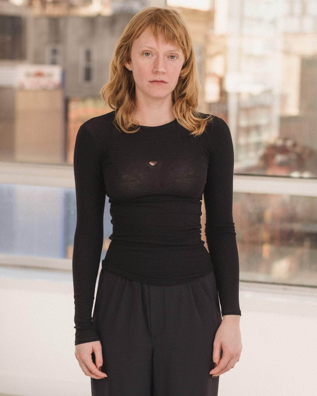 Heart Longsleeve Tee, Black