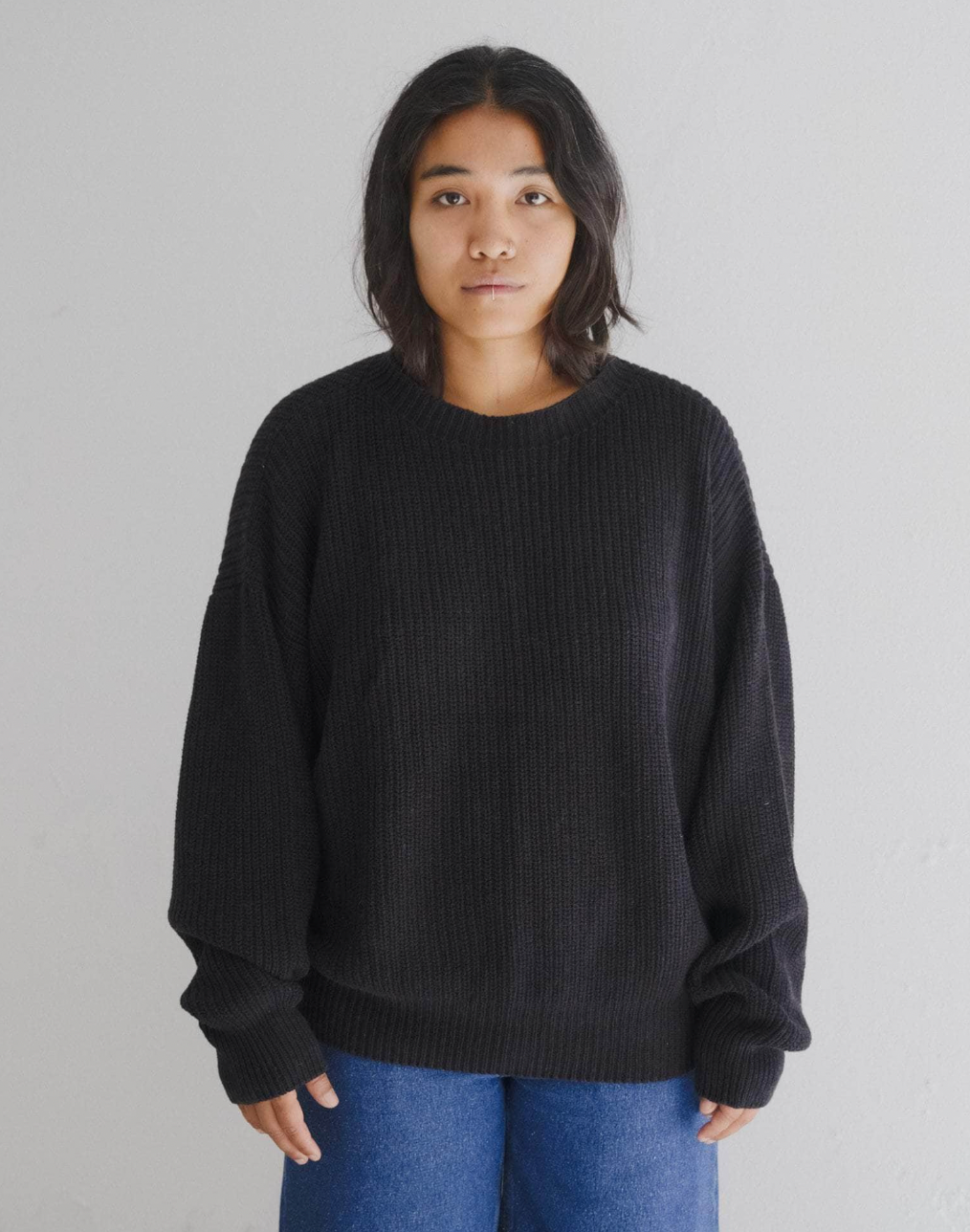 Mea Sweater, Black Cotton