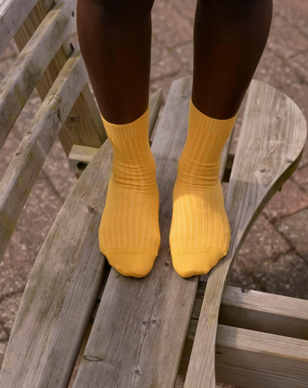 Rib Ankle Socks, Dacty Yellow