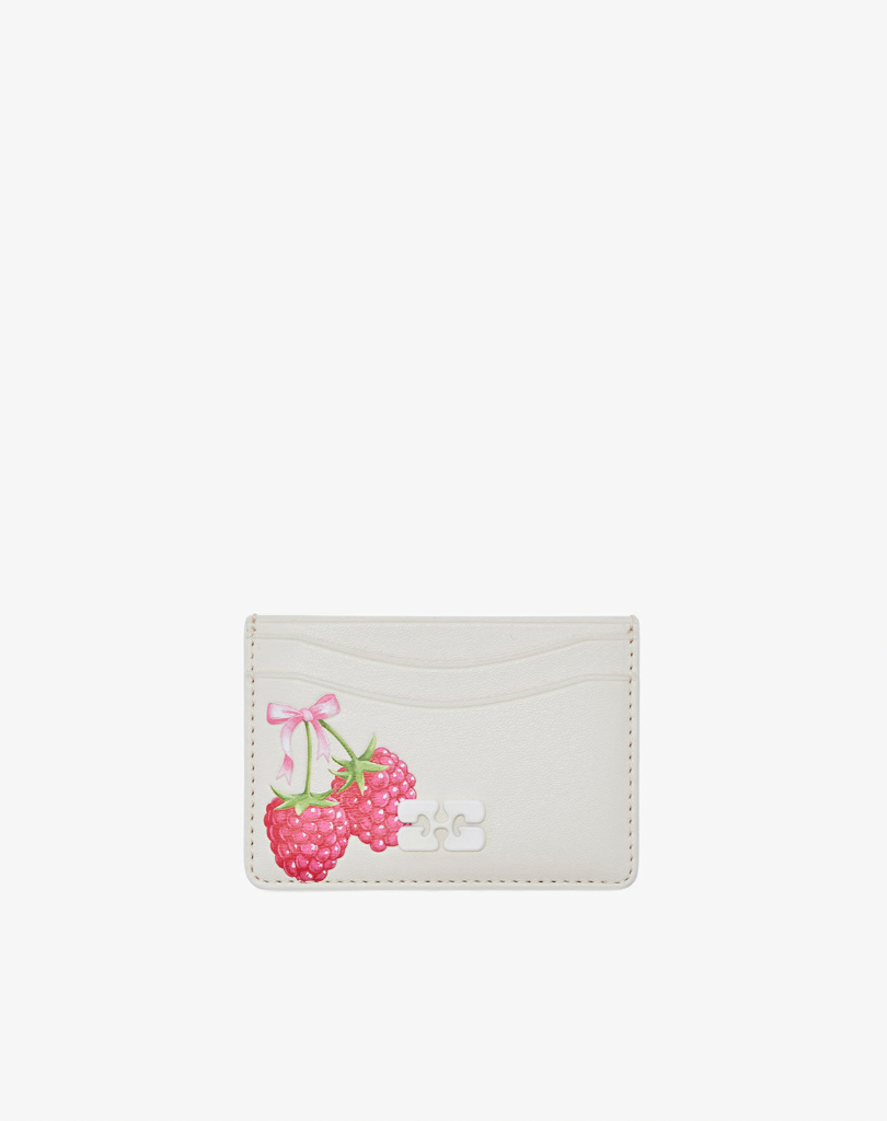 Ganni Bou Card Holder, Raspberry Print