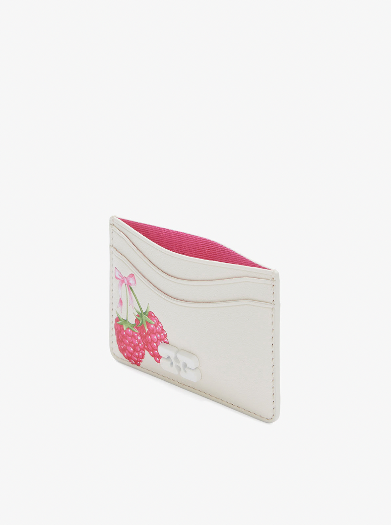 Ganni Bou Card Holder, Raspberry Print