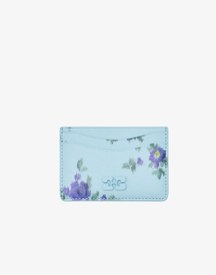 Ganni Bou Card Holder, Iced Aqua