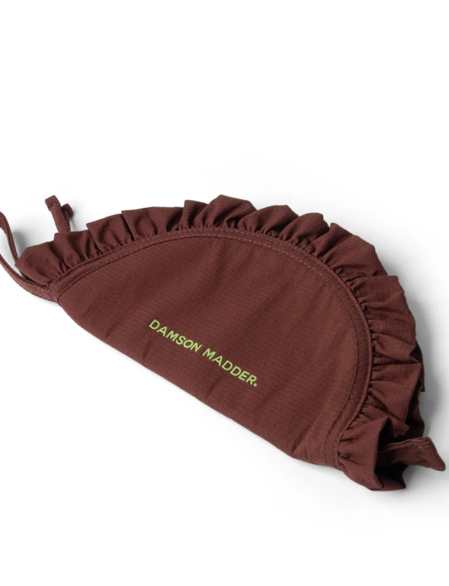 Ruffle Half Moon Makeup Bag, Chocolate