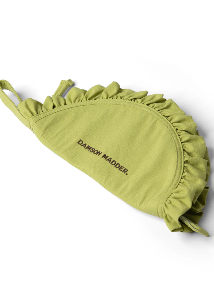 Ruffle Half Moon Makeup Bag, Celery