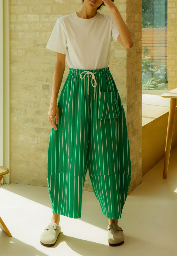 Elio Pants, Green Stripe