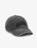 Ganni Cap, Embroidered Black