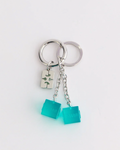 Dice Charm Keychain, Scuba Blue