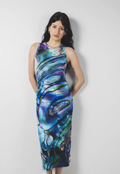Abalone High Neck Midi Dress