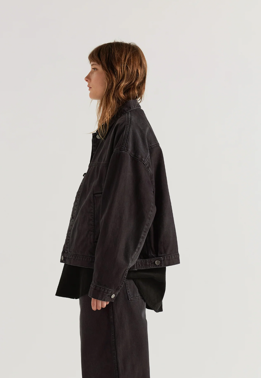Halt Denim Jacket, Black Fade