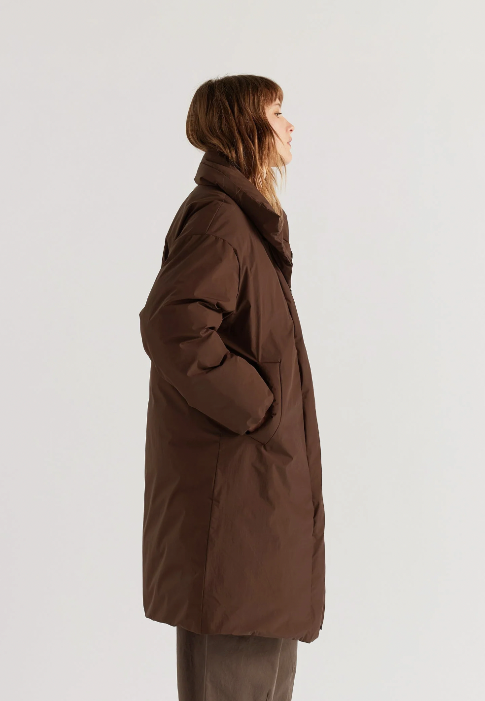Floating Puffa Coat, Dark Chocolate