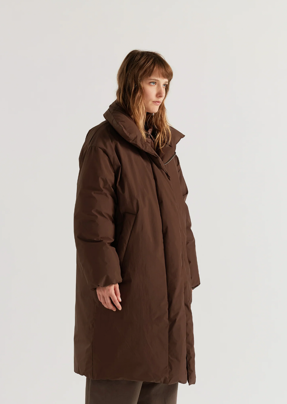 Floating Puffa Coat, Dark Chocolate