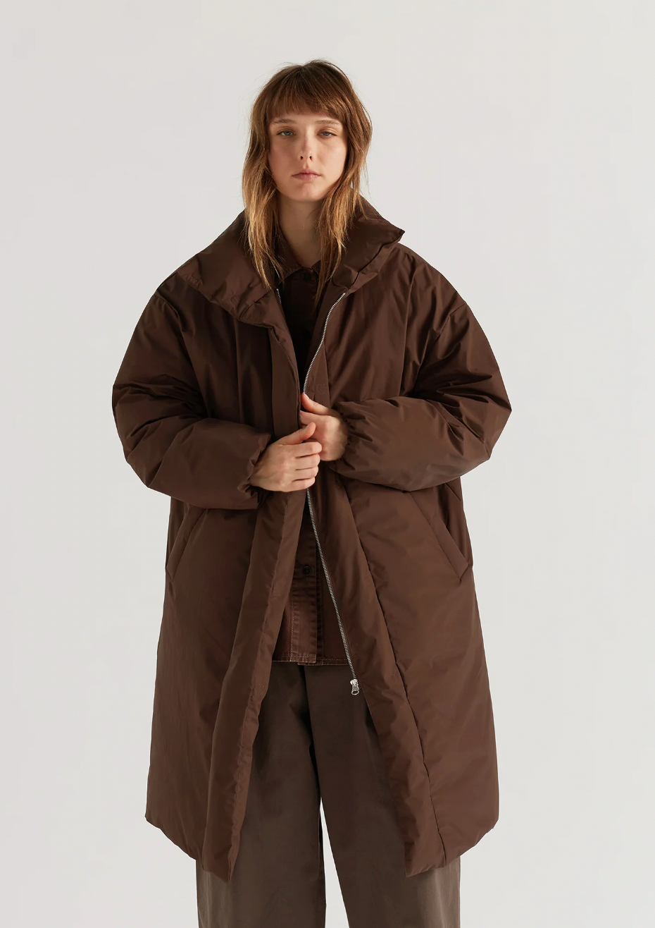 Floating Puffa Coat, Dark Chocolate