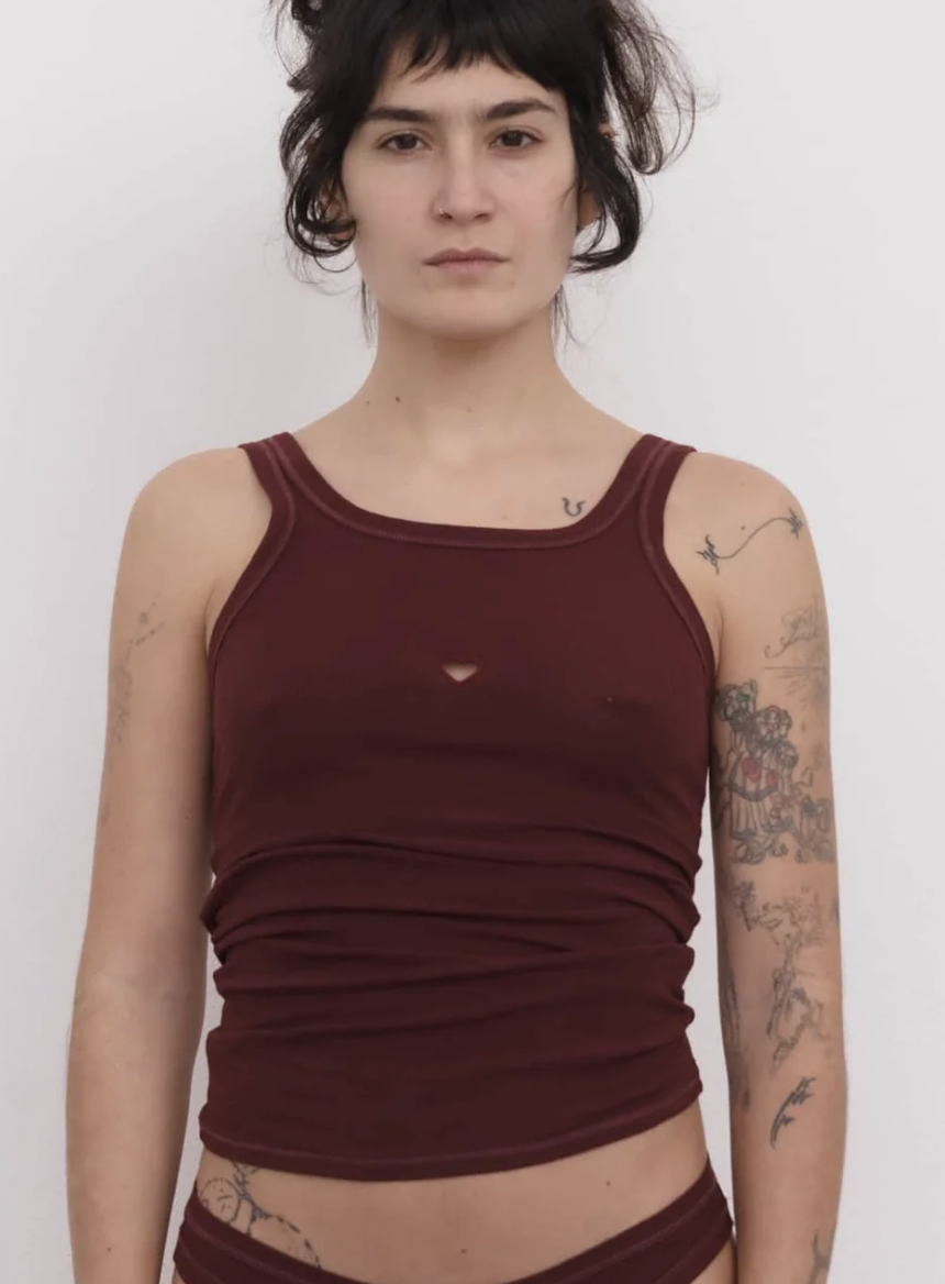 Heart Tank, Nara Red Rib Cotton