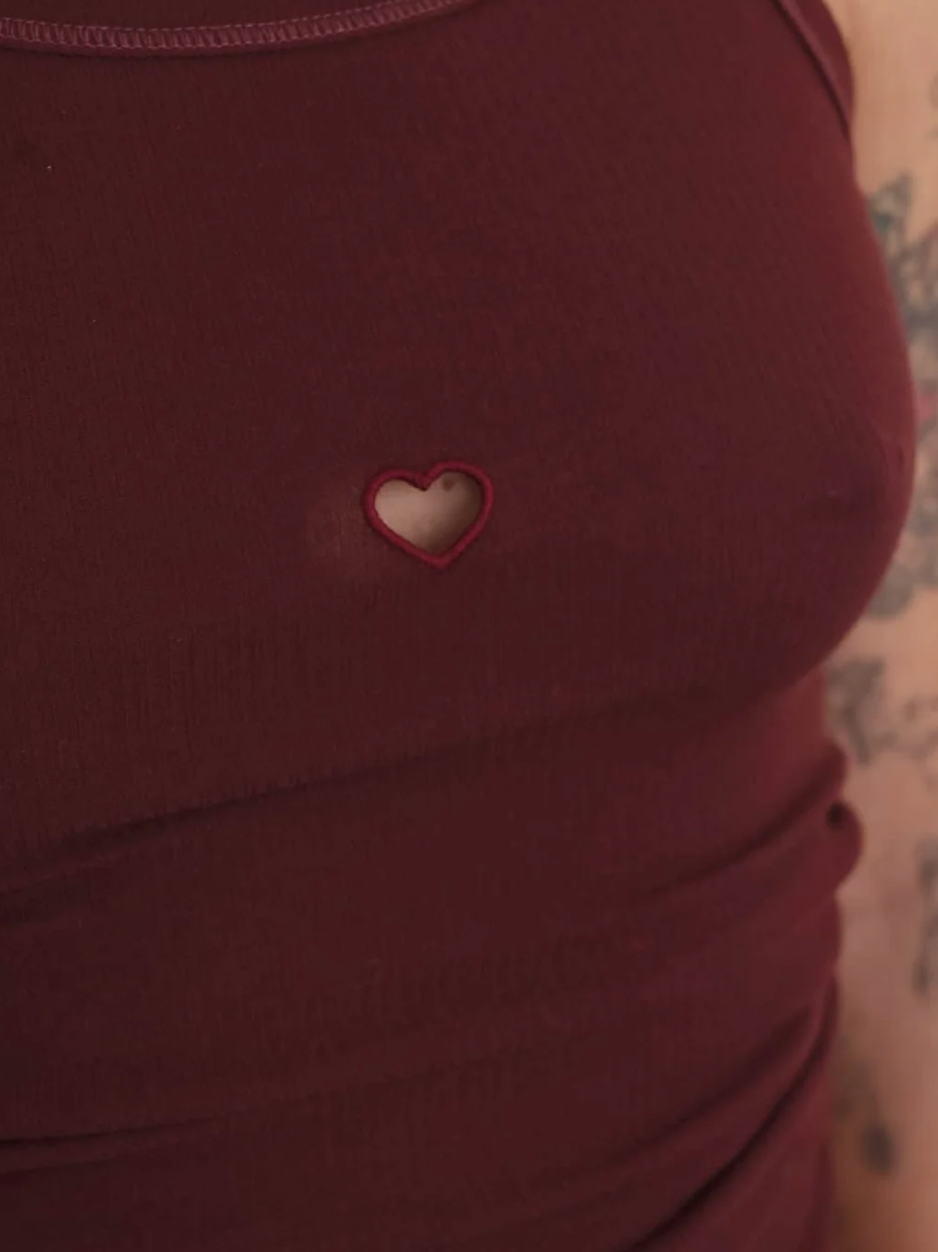 Heart Tank, Nara Red Rib Cotton