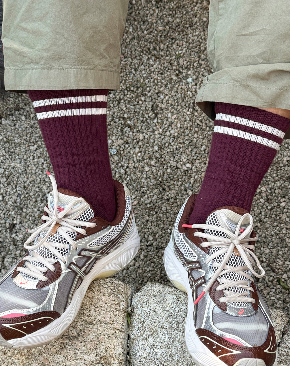 MENS Boyfriend Socks, Maroon