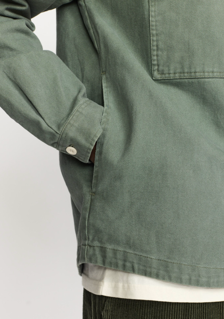 Square Pocket Overshirt, Green