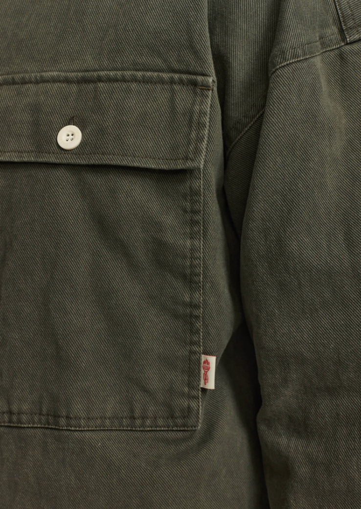 Square Pocket Overshirt, Dark Grey
