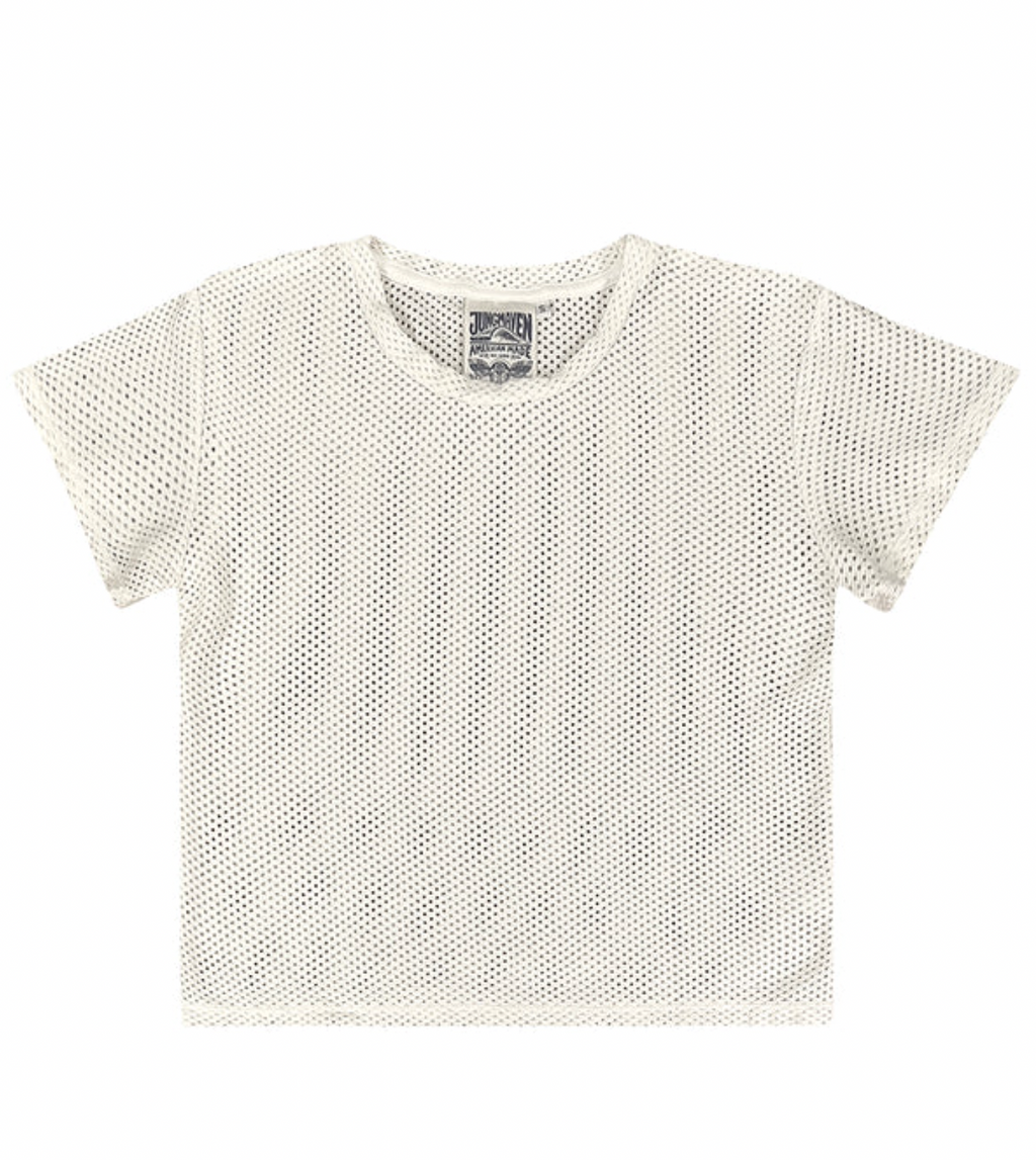 Carmen Mesh Tee, Washed White