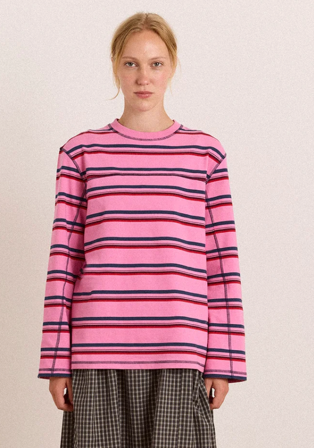 Samara Tee, Pink Stripe
